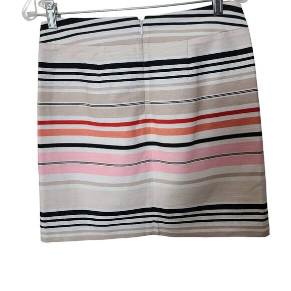 Ann Taylor Loft Multistripe Skirt Modern Office Preppy Pencil Skirt Tailored 0 - Picture 2 of 7